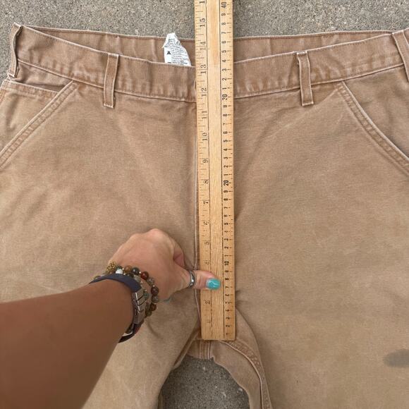 Y2K Carhartt B11 BRN Dungaree Fit 38x30 Brown Canvas Duck Work Pants Made in USA - Picture 5 of 7